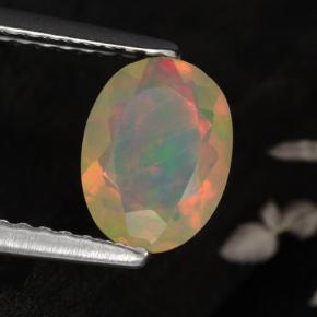 Ópalo amarillo natural de 0,67 ct, corte óvalo, translúcido