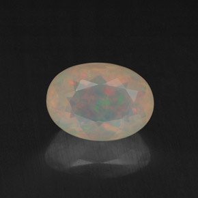 Ópalo multicolor natural de 0,87 ct, transparente, transparente / translúcido