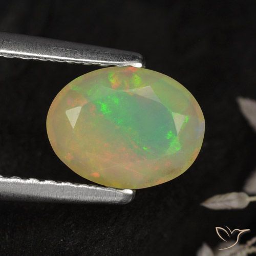 0.75ct Natural Multicolor Ópalo, Ovalada, Translúcido