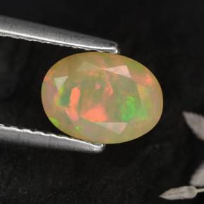 Ópalo amarillo natural de 0,72 ct, corte óvalo, translúcido