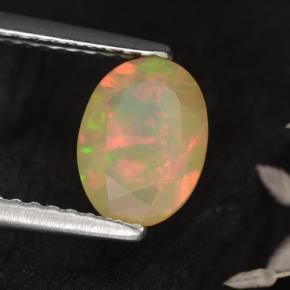 Ópalo amarillo natural de 0,72 ct, corte óvalo, translúcido