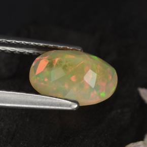 Ópalo amarillo natural de 0,72 ct, corte óvalo, translúcido