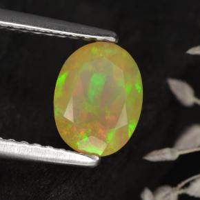 Ópalo multicolor natural de 0,70 ct, corte óvalo, translúcido