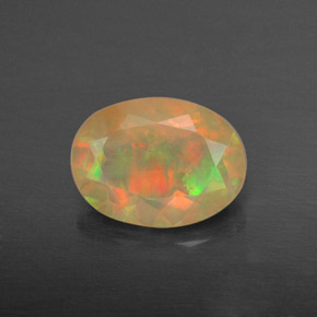 Ópalo multicolor natural de 0,87 ct, corte óvalo, translúcido