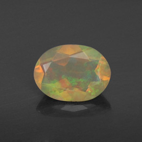 Ópalo multicolor natural de 0,66 ct, transparente, transparente / translúcido