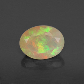 Ópalo multicolor natural de 0,82 ct, transparente, transparente / translúcido