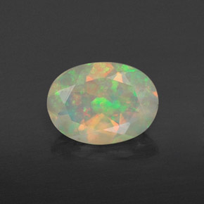 Ópalo multicolor natural de 0,74 ct, transparente, transparente / translúcido