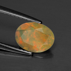 Ópalo multicolor natural de 0,61 ct, transparente, transparente / translúcido