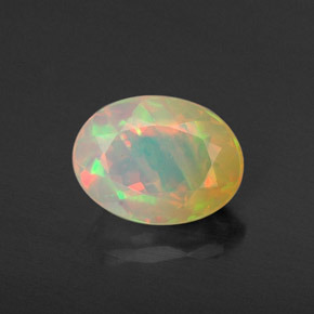 Ópalo multicolor natural de 0,87 ct, corte óvalo, translúcido