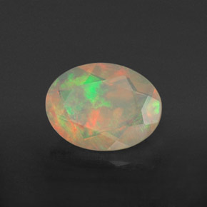 Ópalo multicolor natural de 0,78 ct, transparente, transparente / translúcido