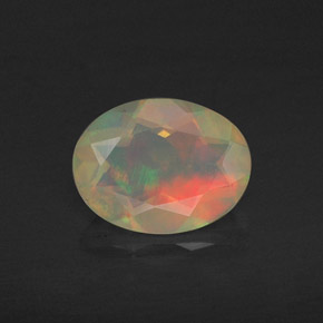 Ópalo multicolor natural de 0,74 ct, corte óvalo, translúcido