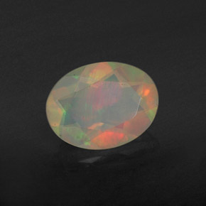 Ópalo multicolor natural de 0,74 ct, corte óvalo, translúcido