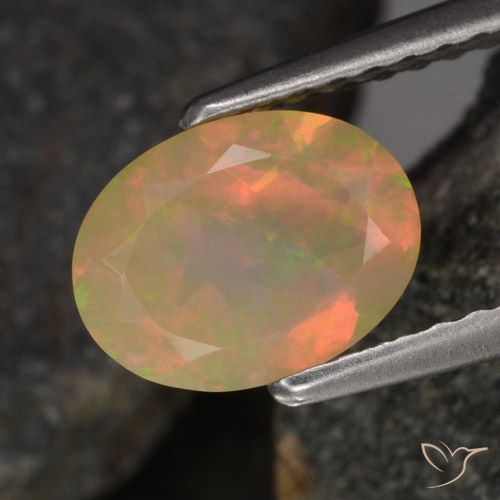 0.79ct Natural Multicolor Ópalo, Ovalada, Transparente