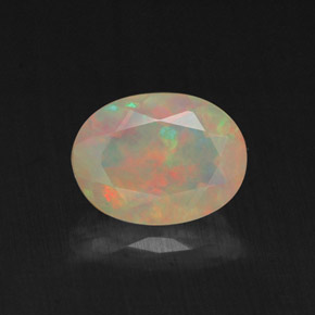 Ópalo multicolor natural de 0,85 ct, transparente, transparente / translúcido