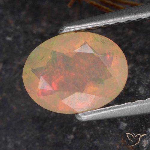 0.72ct Natural Multicolor Ópalo, Ovalada, Transparente