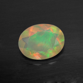 Ópalo multicolor natural de 0,73 ct, transparente, transparente / translúcido