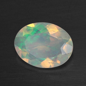 Ópalo multicolor natural de 0,59 ct, transparente, transparente / translúcido
