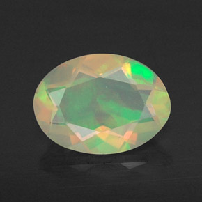 Ópalo multicolor natural de 0,60 ct, transparente, transparente / translúcido