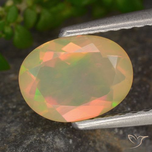 0.71ct Natural Multicolor Ópalo, Ovalada, Transparente