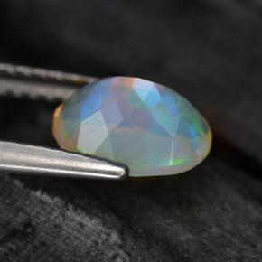 Ópalo multicolor natural de 0,88 ct, corte óvalo, translúcido