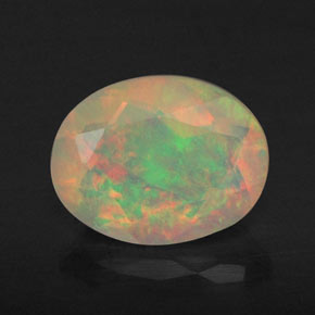 Ópalo multicolor natural de 0,89 ct, transparente, transparente / translúcido