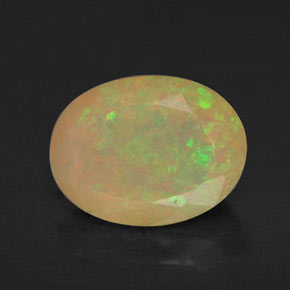Ópalo multicolor natural de 0,87 ct, transparente, transparente / translúcido