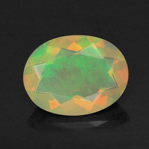 Ópalo multicolor natural de 0,72 ct, transparente, transparente / translúcido