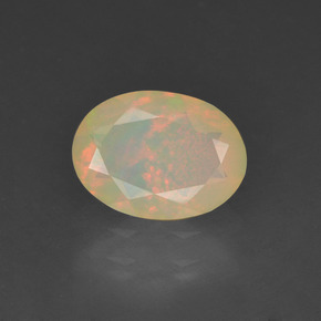 Ópalo multicolor natural de 0,78 ct, corte óvalo, translúcido