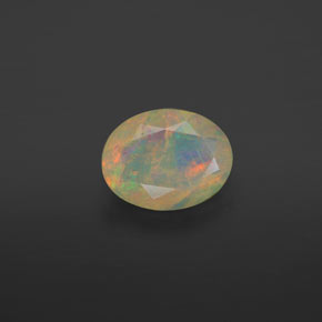 Ópalo multicolor natural de 0,63 ct, transparente, transparente / translúcido