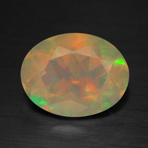 Ópalo multicolor natural de 1,26 ct, transparente, transparente / translúcido