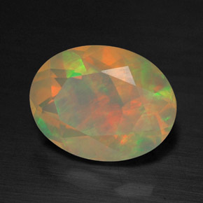 Ópalo multicolor natural de 1,26 ct, transparente, transparente / translúcido