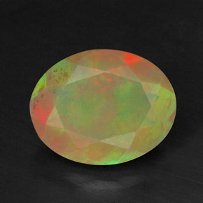 Ópalo multicolor natural de 1,09 ct, corte óvalo, translúcido