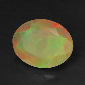 Ópalo multicolor natural de 1,09 ct, corte óvalo, translúcido