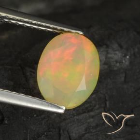 Ópalo Multicolor natural de 1.21 ct, Ovalada, Translúcido