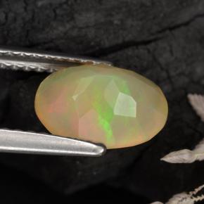 Ópalo multicolor natural de 1,04 ct, corte óvalo, translúcido