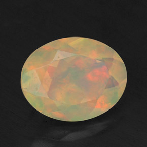 Ópalo multicolor natural de 1,22 ct, transparente, transparente / translúcido