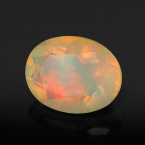 Ópalo multicolor natural de 1,20 ct, transparente, transparente / translúcido