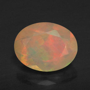 Ópalo multicolor natural de 1,18 ct, transparente, transparente / translúcido
