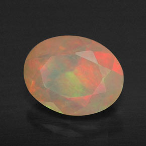 Ópalo multicolor natural de 1,18 ct, transparente, transparente / translúcido