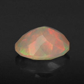 Ópalo multicolor natural de 1,18 ct, transparente, transparente / translúcido