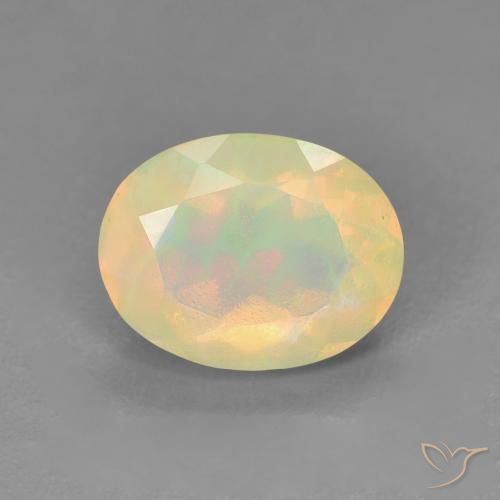 1.25ct Natural Multicolor Ópalo, Ovalada, Translúcido