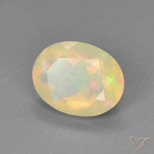 Ópalo Multicolor natural de 1.25 ct, Ovalada, Translúcido