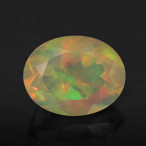 Ópalo multicolor natural de 1,43 ct, transparente, transparente / translúcido