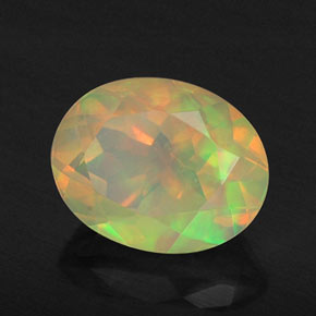 Ópalo multicolor natural de 1,43 ct, transparente, transparente / translúcido