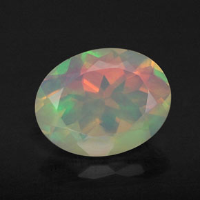 Ópalo multicolor natural de 1,11 ct, transparente, transparente / translúcido