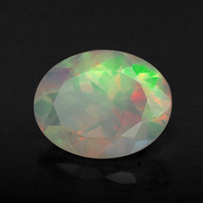Ópalo multicolor natural de 1,11 ct, transparente, transparente / translúcido