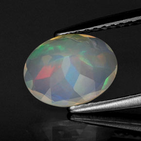 Ópalo multicolor natural de 1,11 ct, transparente, transparente / translúcido