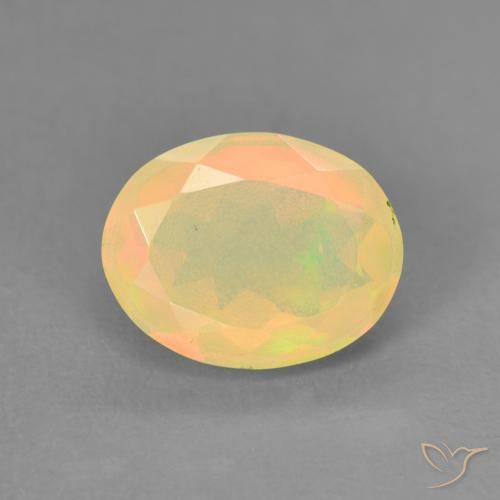 1.24ct Natural Multicolor Ópalo, Ovalada, Translúcido