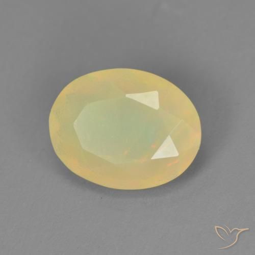 Ópalo Multicolor natural de 0.95 ct, Ovalada, Translúcido
