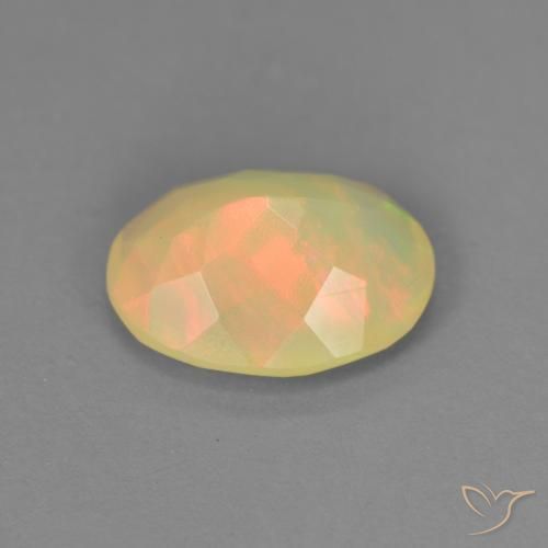 Ópalo Multicolor natural de 0.95 ct, Ovalada, Translúcido